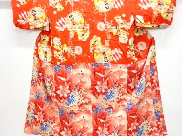 アンティーク　花薬玉模様長襦袢